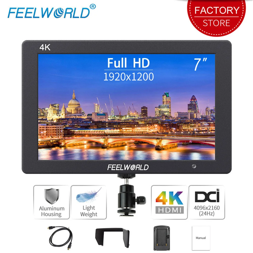Feelworld T7 7 дюймов на Камера полевая DSLR монитор 4K HDMI ультра Full HD 1920x1200 ЖК дисплей IPS