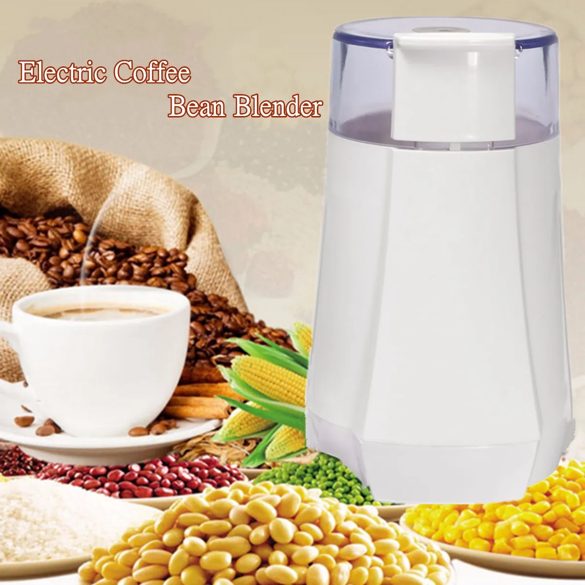 80W 220 240V Stainless Steel Coffee Grinder Electric Coffee Bean/Herbs/Spices/Nuts/Grains