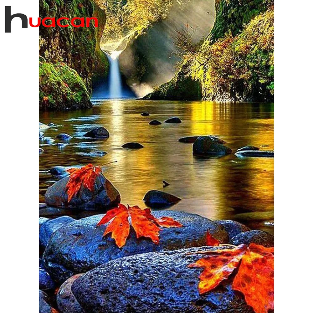

Huacan Diamond Embroidery Creek Landscape Diamond Painting DIY Full Square Cross Stitch Rhinestones Decor Home Gift