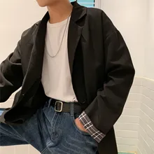 Мужской однотонный мужской повседневный костюм пиджак мужской женский офисный Женский Свободный Топ большого размера Лидер продаж