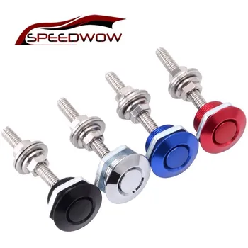 

SPEEDWOW Universal 25mm Aluminum Push Button Billet Hood Lock Clip Kit Car Quick Latch Black/Silver/Red/Blue Car Accessories