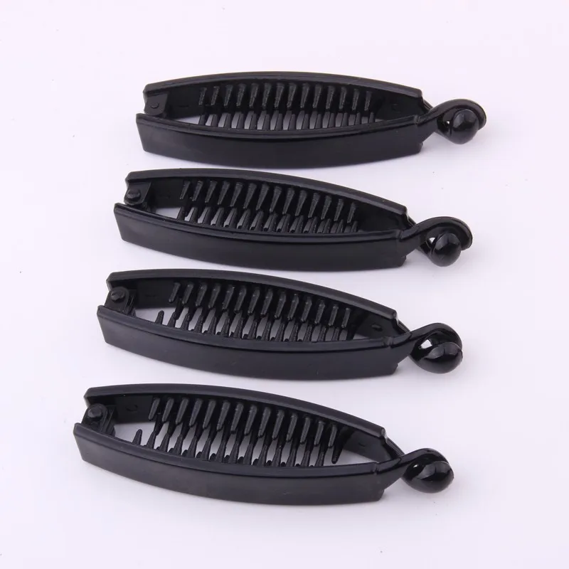 

Hot Japanese hairdress black plastic tines banana hair clip for women twist crab hair pin summer ponytail holder hair jewel 8CM