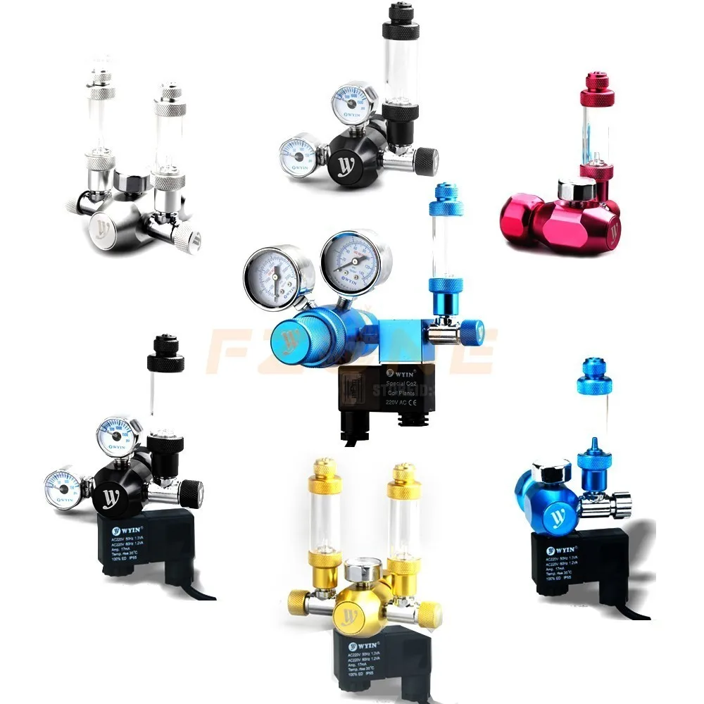 

Chihiros Wyin Aquarium CO2 Regulator Solenoid Valve With Needle Fine Tune And Check Bubble Counter And Fix Accessories Tools