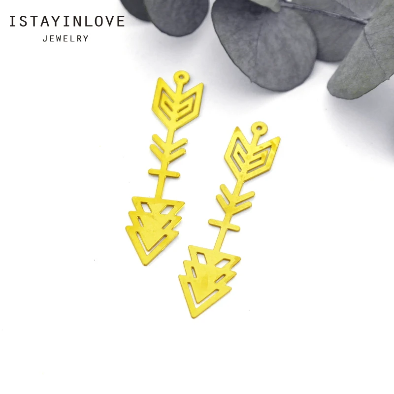 

Handmade Jewelry Making Supplies Pendant Laser Cut Metal Raw Brass Arrow Charm For DIY Necklace Earring Brooch RD198 4
