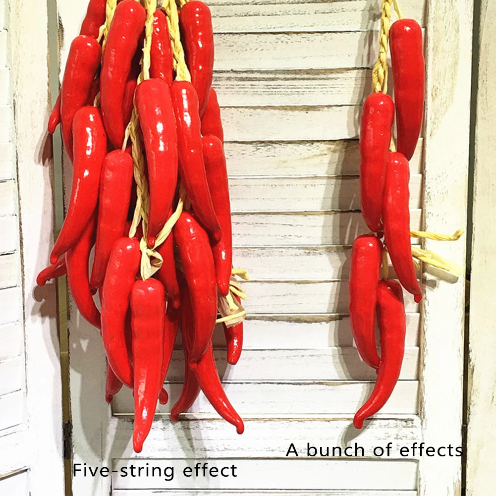 

Artificial Chilli String Home Kitchen Wall Decor Hanging Red Simulation Pepper Hot Pepper String