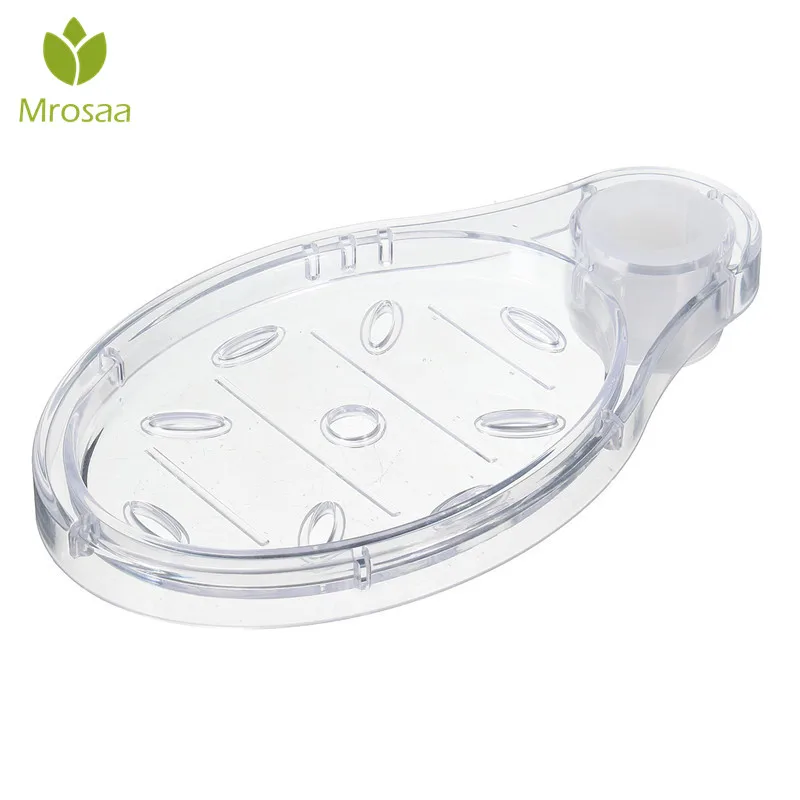 

Mrosaa Shower Rail Soap Dishes Transparent ABS Plastic Soap Holder Pallet Bathroom Shower Rod Soap Tray for Dia.22mm Silde Bar