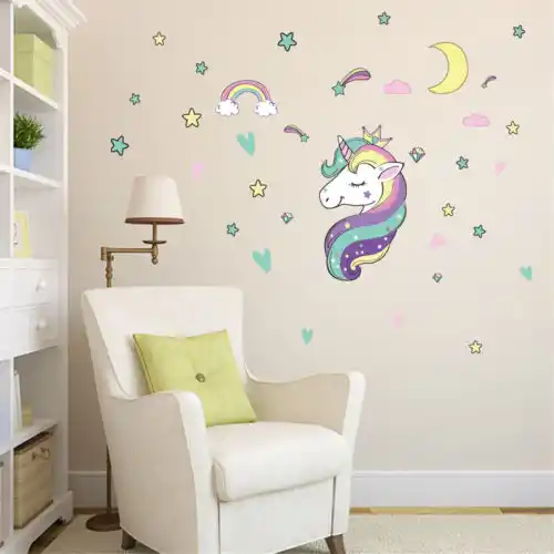 Unicorn Star Heart Wall Stickers Removable S Kids Nursery Room Decor For Home Decorations Fairy Tale Cartoon Mural Unicorn Star Heart Wall Stickers Removable S Kids Nursery Room Decor For Home Decorations Fairy Tale Cartoon Mural
