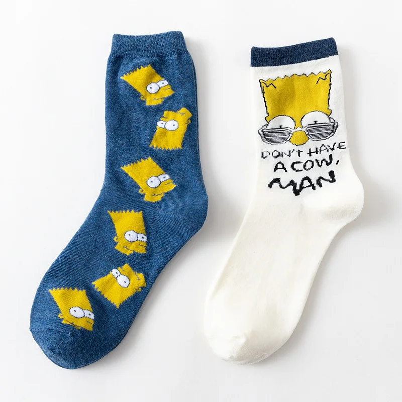 

New Simpson Socks Women Cartoon Man Women Cotton Comfortable Odorless Moisture Wicking Socks For Women Color Causal Socks Gift