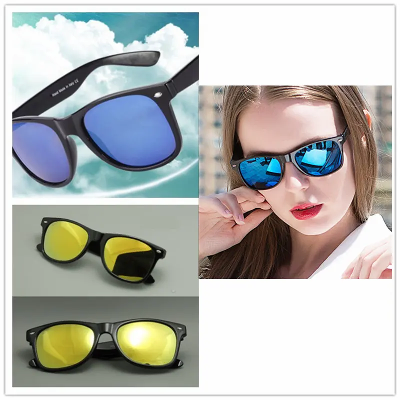 

KUJUNY Women Reflective Sunglasses Men Coating Mirror Glasses Fashion Blue Sunglass Eyeglass Fahshion Ladies Sun Glasses