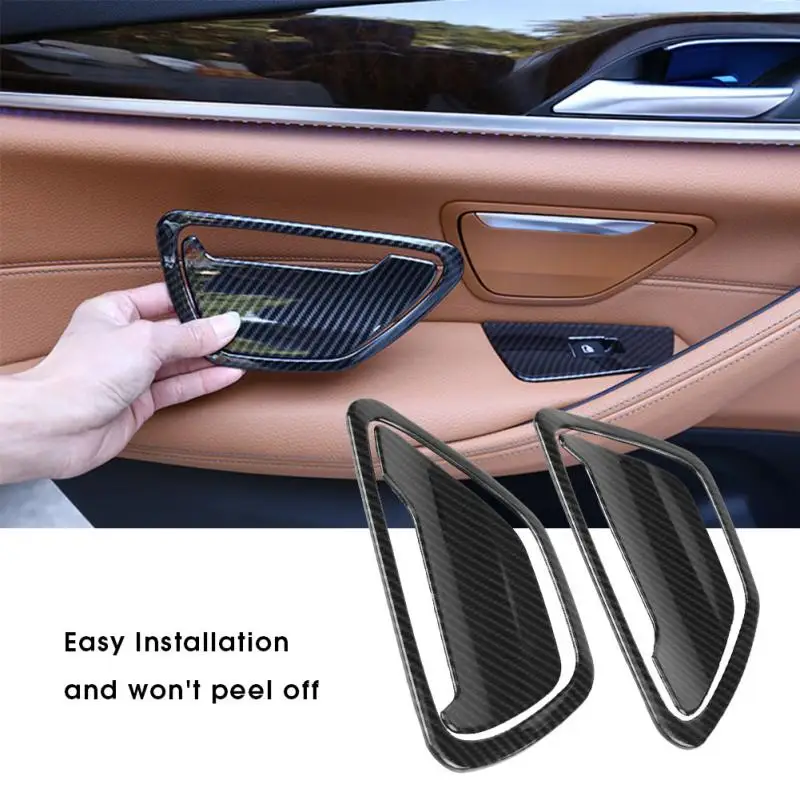 

4 pcs Carbon Fiber Style Car Rear Door Ash Cover Trim Frame decoration Stickers for BMW 5 Series G30 2017-2018 Car Accessories