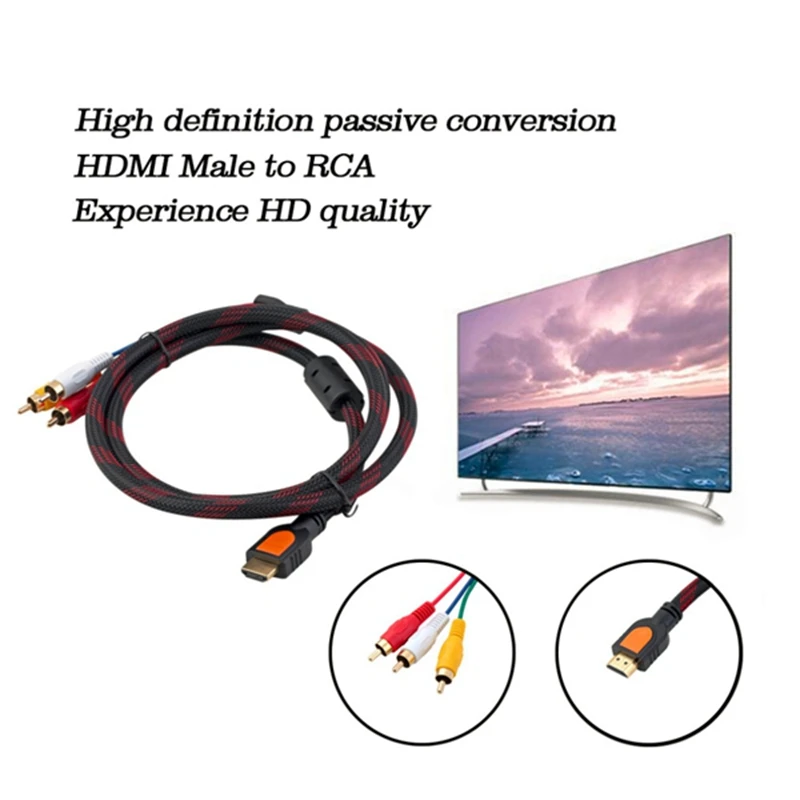 HDMI папа к RCA Видео Аудио AV кабель адаптер для PS3 PS4 Xbox One Wii новейший|Кабели передачи