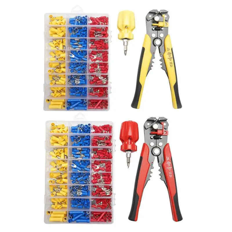 

Multi-function tool set Cable Wire Stripper MT103 Stripping Pliers Cutter Crimper+400pcs Cold Pressed Terminal Connector Set