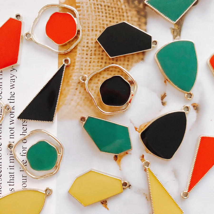 

Alloy Dripping oil Pendant Necklace Charms DIY Material Jewelry Earring Accessories