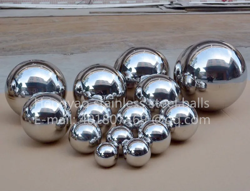 

Silver Dia 220mm 22cm 304 stainless steel hollow ball seamless mirror ball family courtyard interior decoration ball float