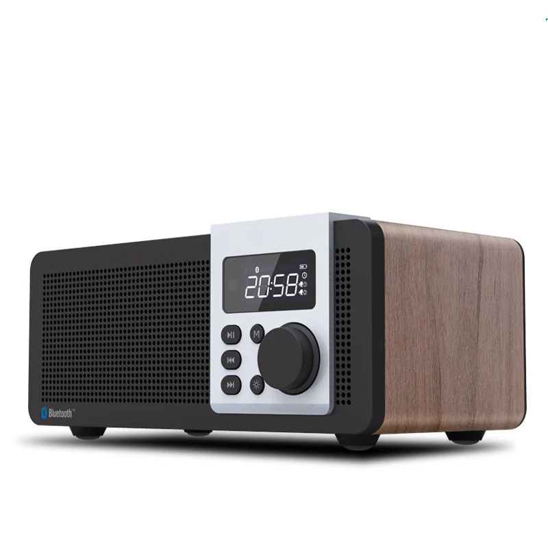 CLAITE удаленного Управление деревянные Bluetooth колонки будильник MP3 плеер fm радио TF USB