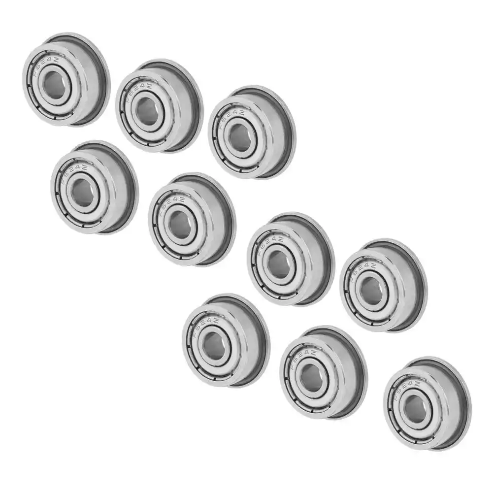 10 PCS F624ZZ 4x13x5mm Miniature Metal Bearing Flanged Ball Bearing