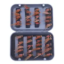 40 шт./компл. Fly Блесен Набор Carry перо Сталь рыболовные приманки Моделирование один крючок комплект с коробкой Pesca рыболовные снасти