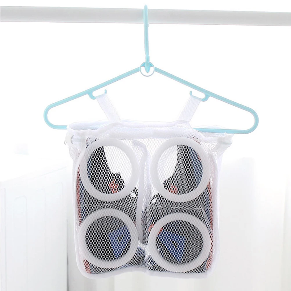

Portable Foldable Breathable Mesh Sneaker Tennis Boots Shoes Laundry Washing Bag Dry Square Bag (White)