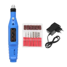 Электрический набор для полировки ногтей профессиональная маникюрная машина для ногтей ручка для педикюра инструмент 6 сверл