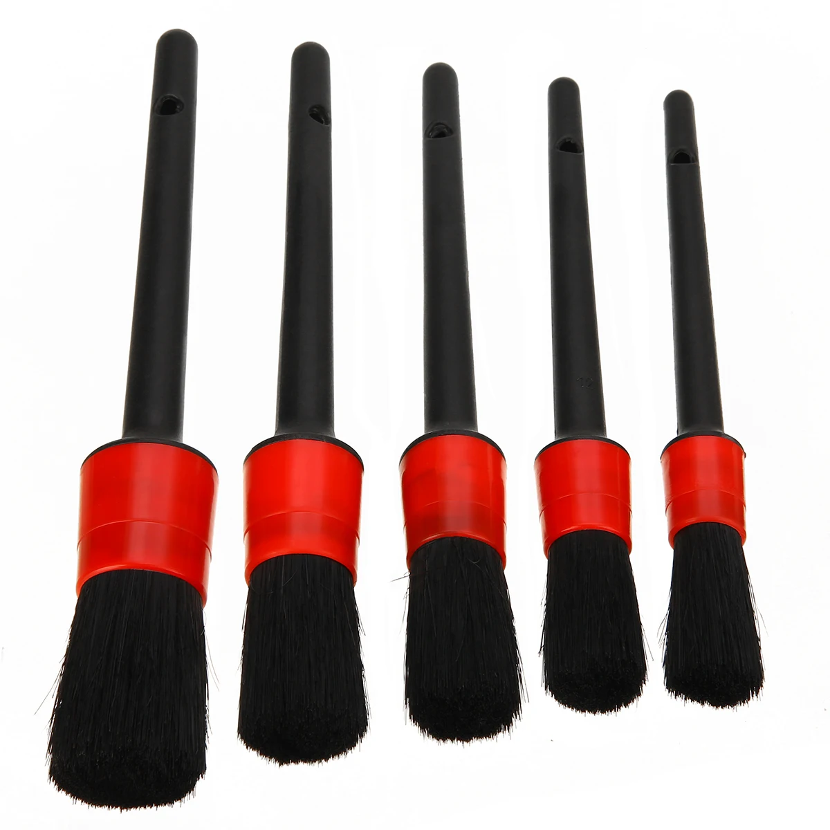Motorcycle Automotive Boar Hair Detail Brush Cleaning Wheels Car Detailing Brush Set Set of 6 PCS Emblems,Exterior Leather,Trim,Seats Engines Air Vents Interior