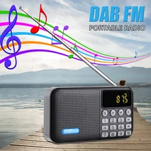 Портативный радио плеер приемник Цифровой DAB+ FM радио bluetooth стерео динамик открытый FM приемник музыкальный плеер с ремешком