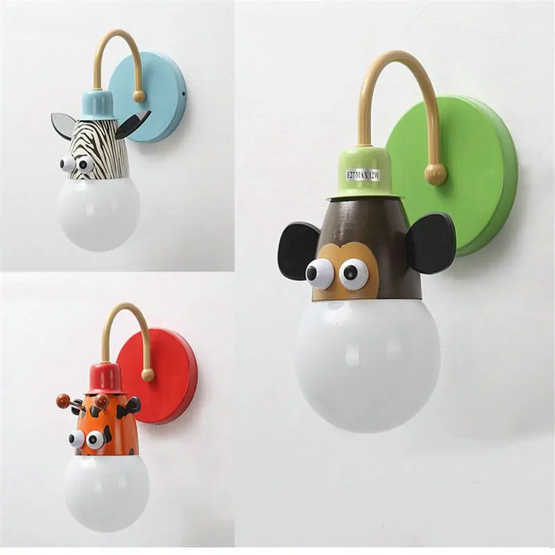  Cute Cartoon Animal Child Room Wall Lamp E27 Bulb Wall Mounted Light For Girl Boy Fixtures Lighting - 33006654938