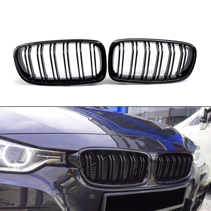 

1 Pair Gloss Black ABS Front Replacement Kidney Grille Grill For F30 F35 2012-2016
