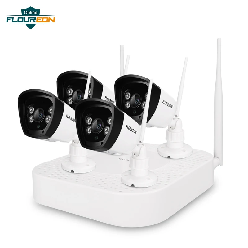 4CH беспроводной CCTV 1080 P DVR комплект 4 шт. открытый 720 1.0MP Wi Fi IP камера безопасности