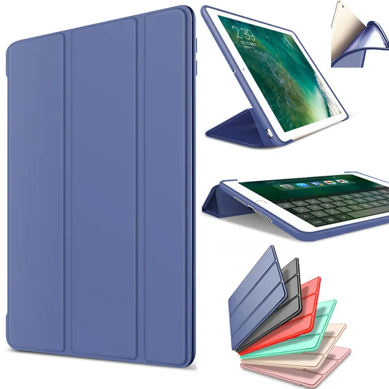 

Auto Sleep Magnetic Trifold PU Leather Silicone Soft Back Cover Smart Case For iPad 2 3 4 5 6 Air Pro 10.5 9.7 2017 11 2018 Mini