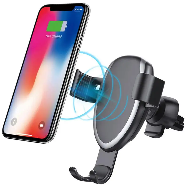 Wireless Car Charger Mount Auto-Clamping Adjustable Gravity Air Vent Phone Holder 7.5W Fast Charging Compatible for iPhone Xs MA