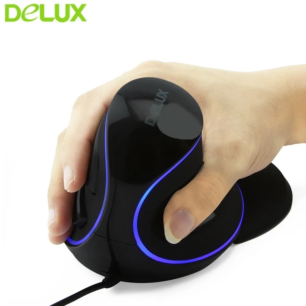 

Delux M618 Computer Wired Vertical Mouse Ergonomic USB Optical Healthy Wireless Mouse Gaming Mouse Computer Mice for PC Laptop