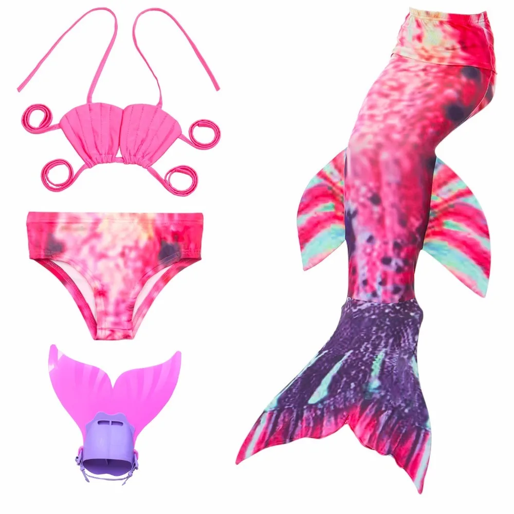 

8 Color Girls Kid's Mermaid Tails Costume Cosplay Swimsuit Swimmable Mermaid Swimming Bikini Mermaid Tails Can Suit Monofin