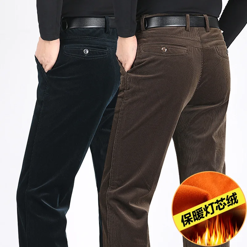 Autumn And Winter Elderly Leisure Men's Trousers High Rise