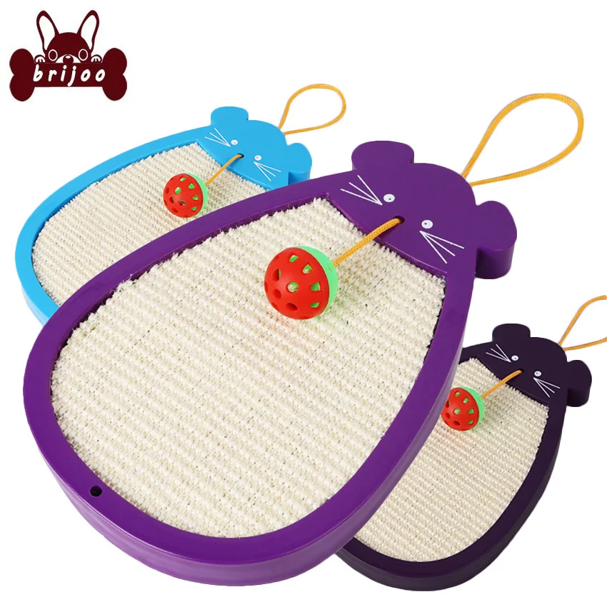 Dourable Sisal Cat Toy Pet Mat Cartoon Scratch Board Ball Kitten Interactive Training Pad | Дом и сад