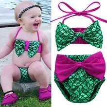 Для маленьких детей для маленьких девочек Купальник Русалочки комплект бикини для малышей купальный костюм ванный летняя одежда для маленьких девочек пляжная одежда
