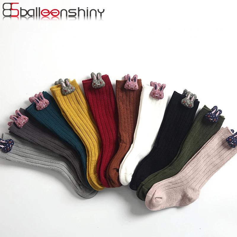 

BalleenShiny Cartoon Rabbit Baby Girls Socks Cotton Autumn Winter New Soft Long Socks Child Kids Leg Warmers Socks For 1-8 Years