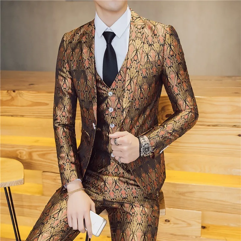 Brand New Slim Fit Casual Terno Masculino 3pcs/2pcs Suit Men Luxury New Pattern Dress Suits One Button Host Stage Tuxedo 3XL-M Brand New Slim Fit Casual Terno Masculino 3pcs/2pcs Suit Men Luxury New Pattern Dress Suits One Button Host Stage Tuxedo 3XL-M