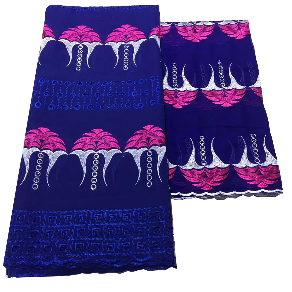 

African Swiss Voile Lace and sari fabric High Quality Embroidered Cotton Lace With Scarf Nigeria Dress fabric