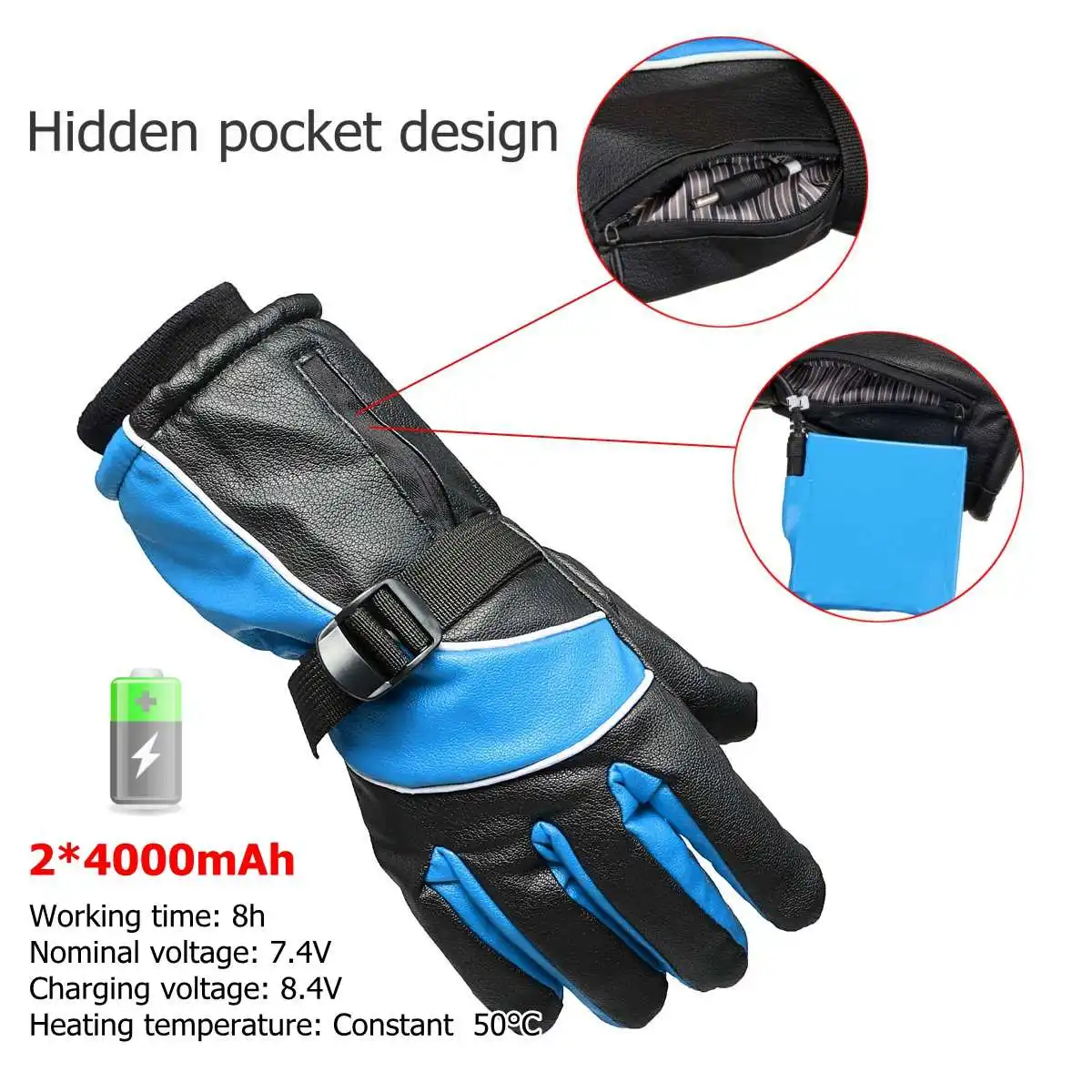 1 Pair 4000mah Rechargeable Motorcycle Bicycle Electric Heated Gloves Skiing Winter Hands Warmer Heating Glove Waterproof 1 Pair 4000mah Rechargeable Motorcycle Bicycle Electric Heated Gloves Skiing Winter Hands Warmer Heating Glove Waterproof