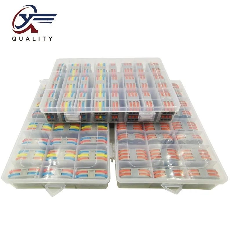 

48PCS/Box Wago Type Wire Connector mini fast wire Connectors Universal Compact Wiring Conductors Terminal Block