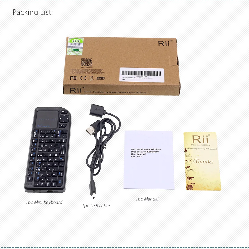 Rii мини X1 португальский 2,4 ГГц мини Беспроводной клавиатура Air Мышь с сенсорной панелью для Android ТВ Box Mini PC IPTV Декодер каналов кабельного телевидения