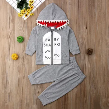 

Kids Baby Boy Clothes Shark Tops Hooded Sweater Pants Leggings Clothes Outfits Set