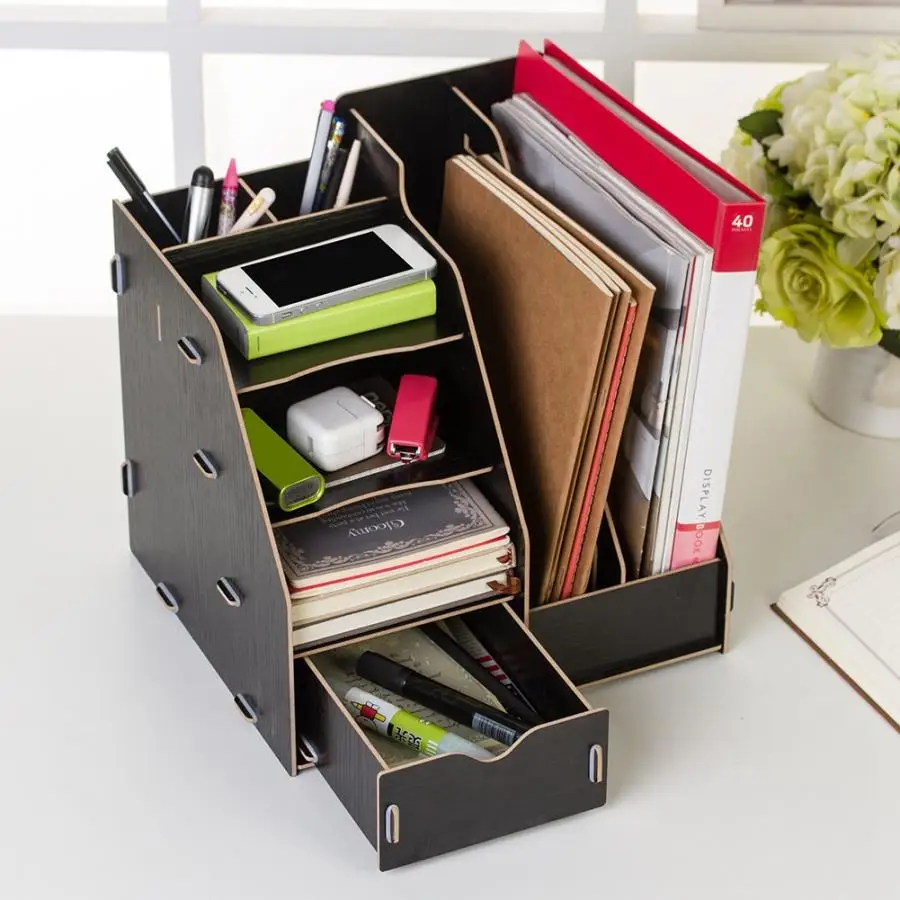 مكتب رف شاشة مجلة منظم الملفات Multifuncational سطح المكتب وثيقة فارز المنزل مكتب التخزين