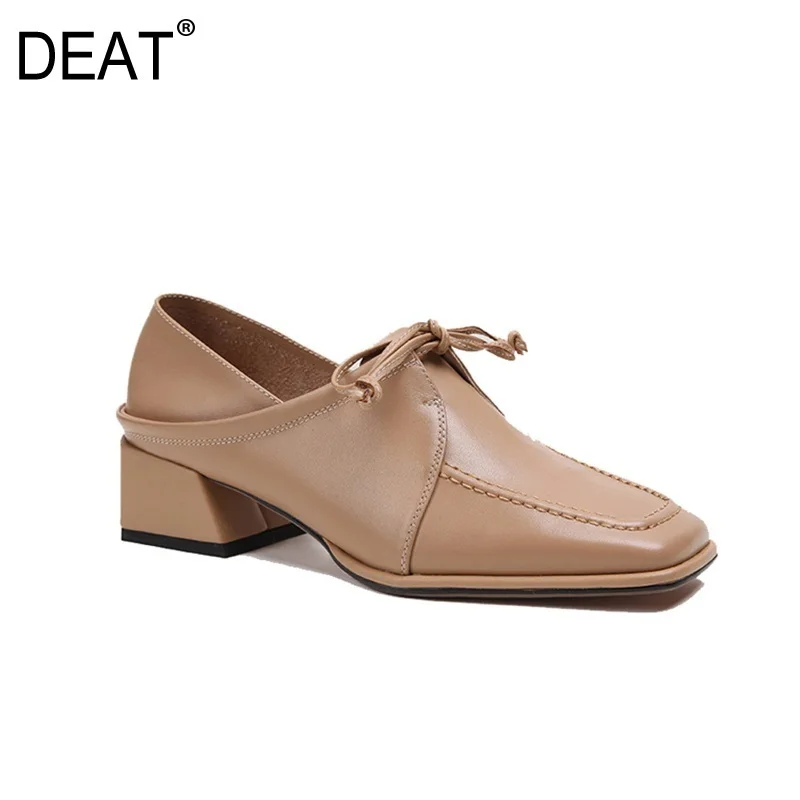 

[DEAT] 2019 New Spring Summer Pu Leather 2 Ways Wear Square Toe Black High Heels Single Shoes Women Fashion Tide 10SJ021
