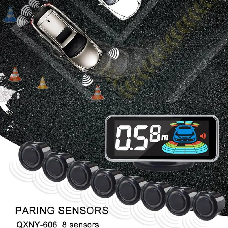 Sensor de aparcamiento QXNY 8 sensores coche marcha atrás Radar aparcamiento coche Detector asistencia de estacionamiento Radar reverso Sensor de aparcamiento QXNY 8 sensores coche marcha atrás Radar aparcamiento coche Detector asistencia de estacionamiento Radar reverso