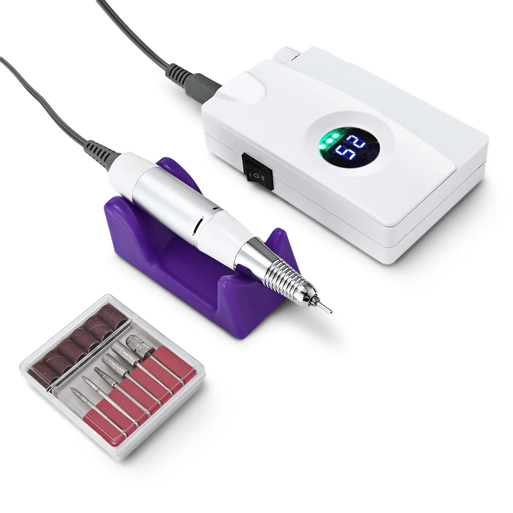 

Rosalind Nail File Drill Machine 25000RPM Portable Electric Nail Drill Machine Rechargeable Cordless Manicure Pedicure