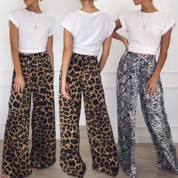 

Womens Wide Leg High Waist Loose Casual Long Pants Trousers Palazzo Plus Size