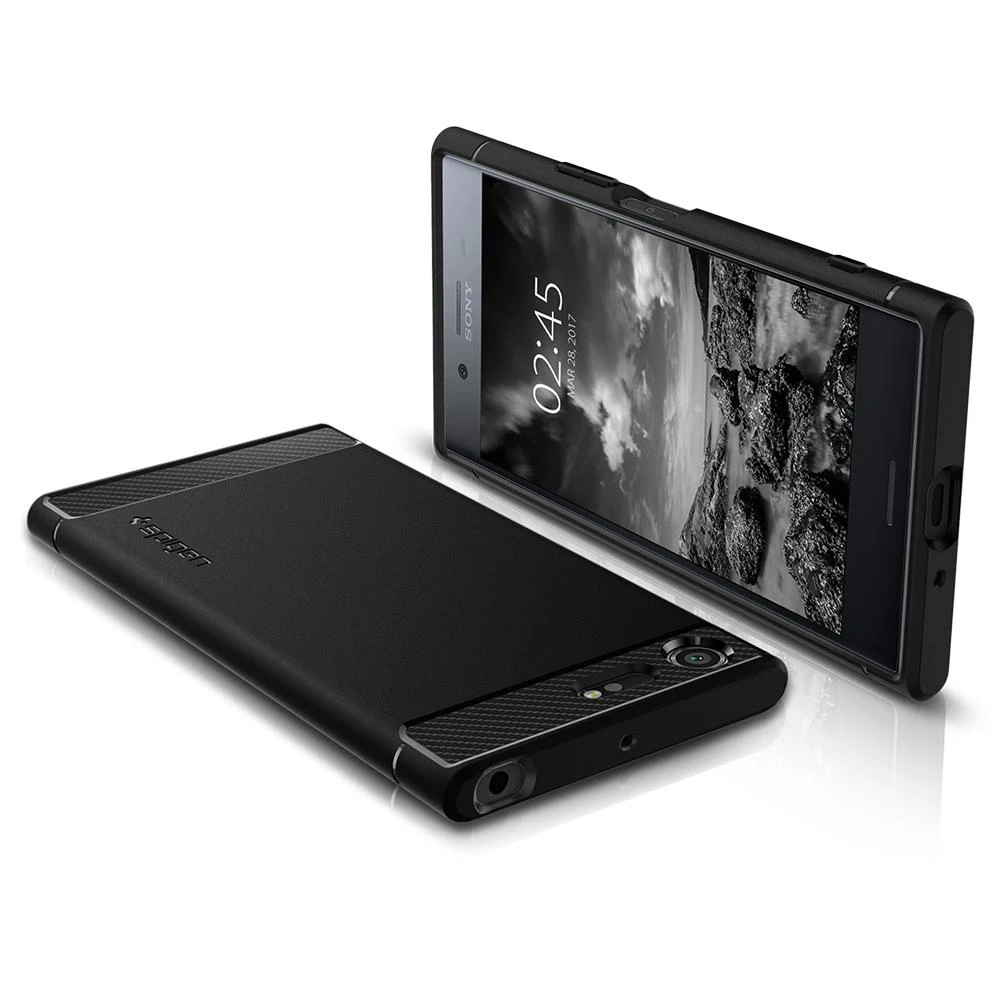 Защитный чехол Spigen Ruggerd Armor black для Sony Xperia XZ Premium|Бамперы| |
