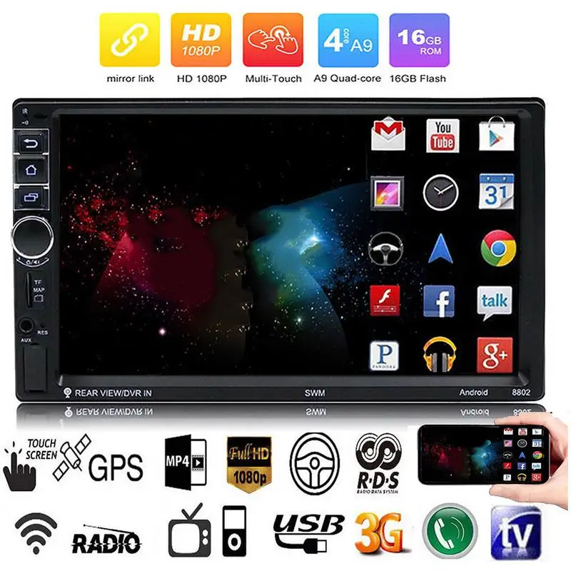 

Android 7.1 System 7-inch Touch Screen Double Din Car Bluetooth MP5 Player Car Two-stand MP4/GPS Navigation Integrated Device