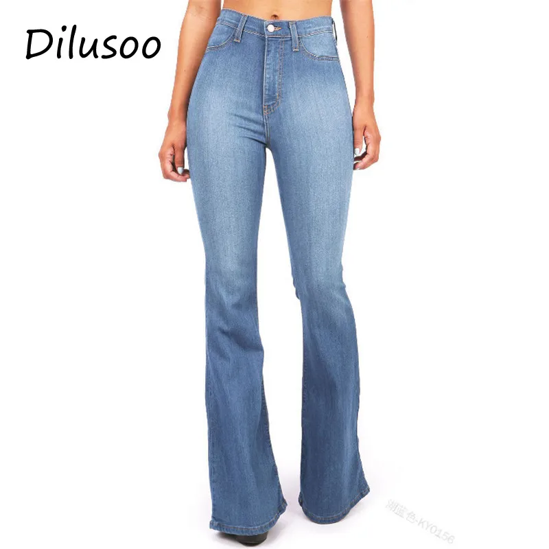 

Dilusoo Women Jeans Flare Pants High Waist Elastic Thin Denim Pencil Jeans Europe Woman Casual Office Lady Spring Flare Trousers
